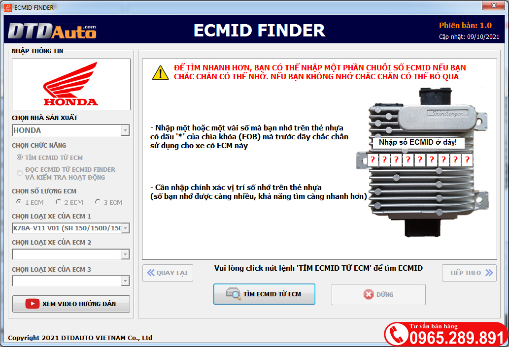 ECM FINDER tìm mã ECMID 3