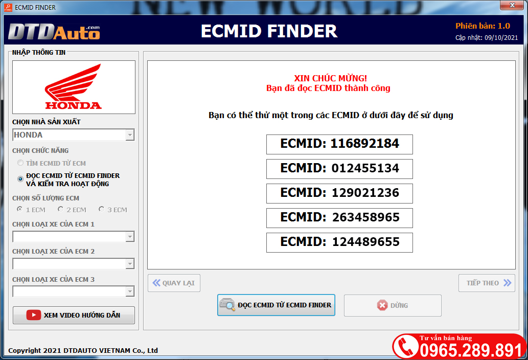 ECM FINDER tìm mã ECMID 6