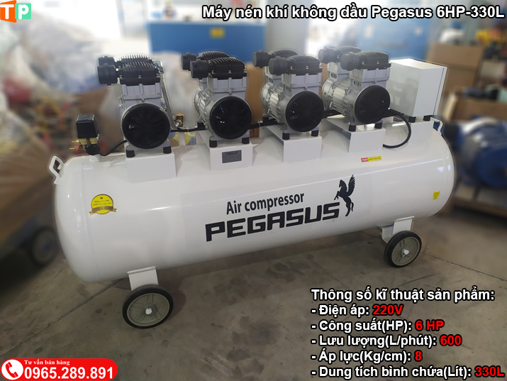 Máy nén khí không dầu Pegasus 6HP-330L