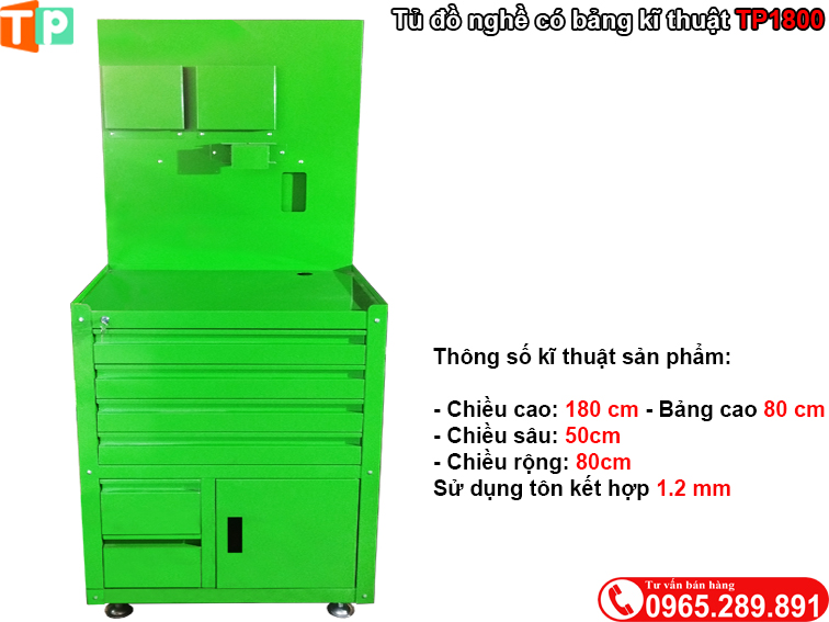 Tủ đồ nghề có bảng kĩ thuật TP1800