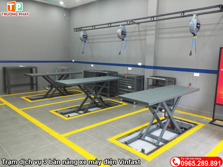 Trạm dịch vụ vinfast 3 bàn nâng