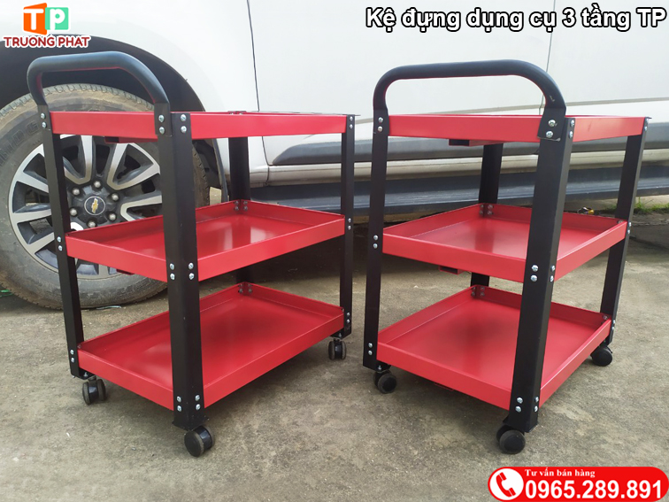 Xe đẩy dụng cụ sửa chữa 3 tầng
